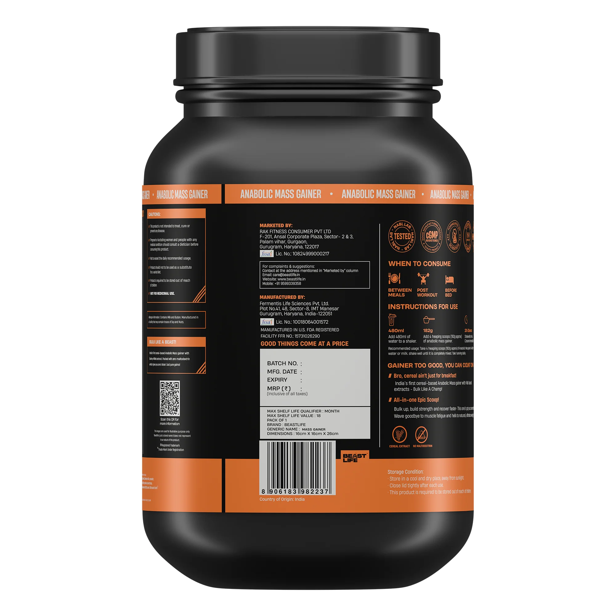 Anabolic Mass Gainer with Ultrasorb Tech | No Maltodextrin | Malai Kulfi | 1 kg - Image 10