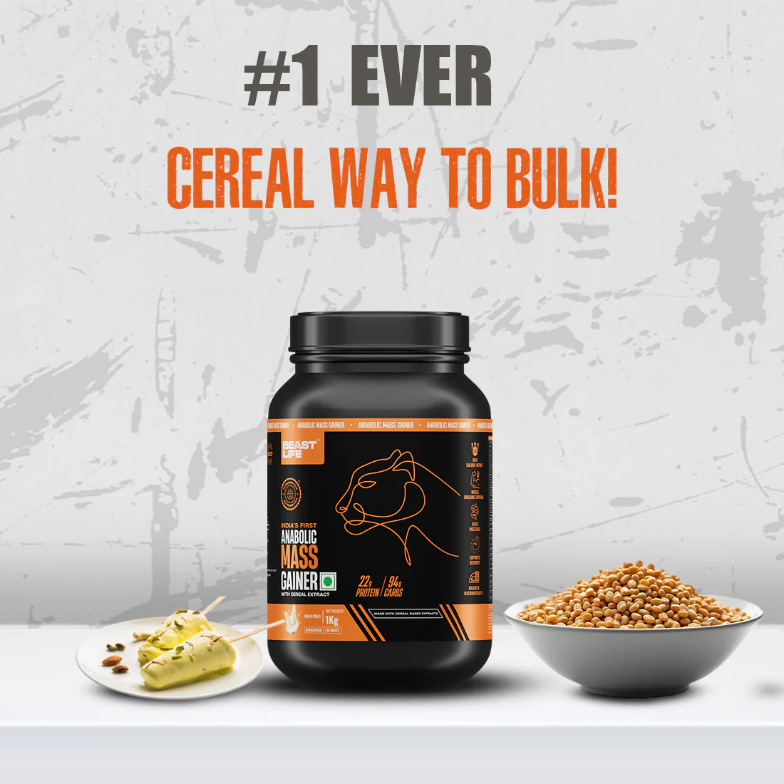 Anabolic Mass Gainer with Ultrasorb Tech | No Maltodextrin | Malai Kulfi | 1 kg - Image 6