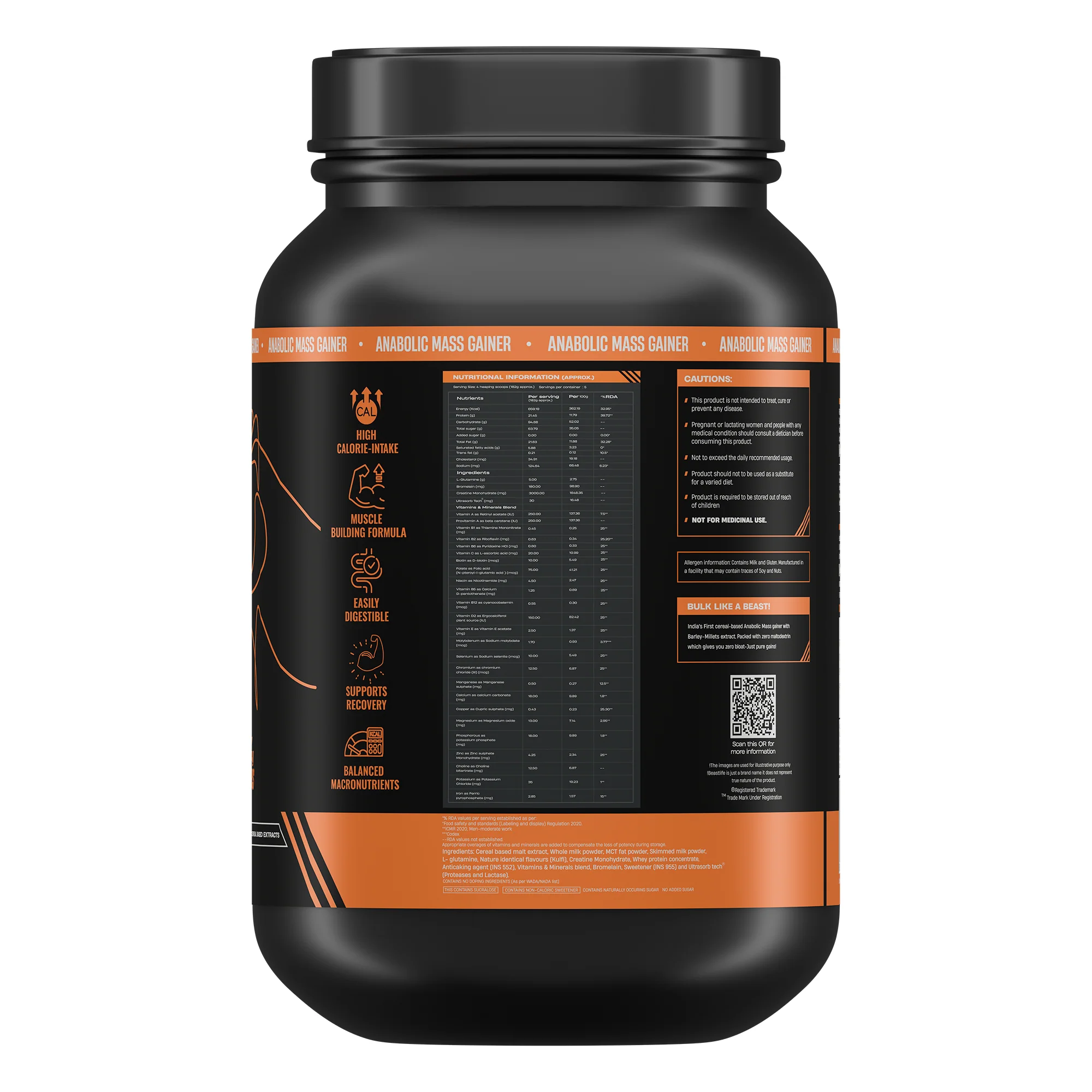 Anabolic Mass Gainer with Ultrasorb Tech | No Maltodextrin | Malai Kulfi | 1 kg - Image 9