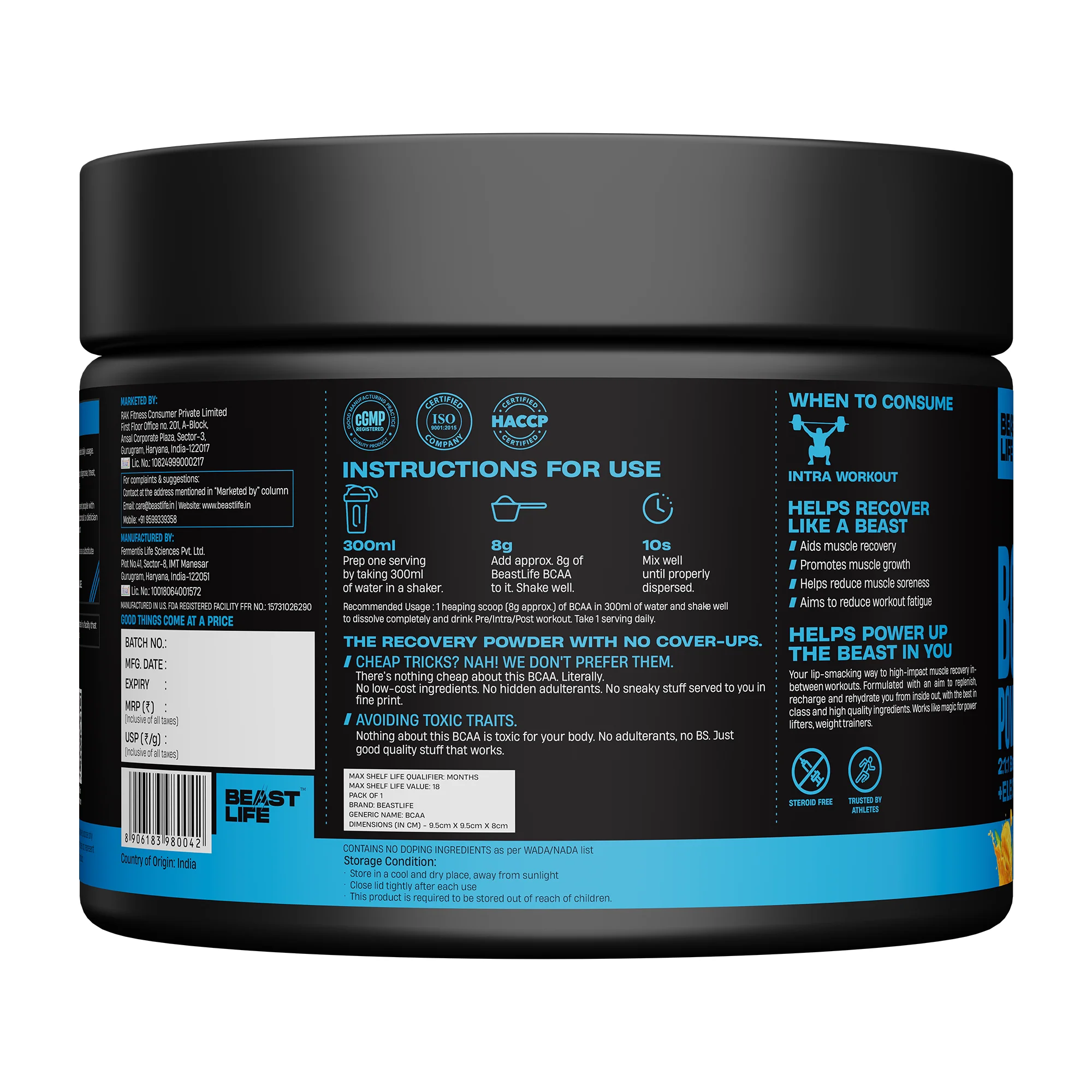 Beast Recovery BCAA | Mango | 120G - Image 7
