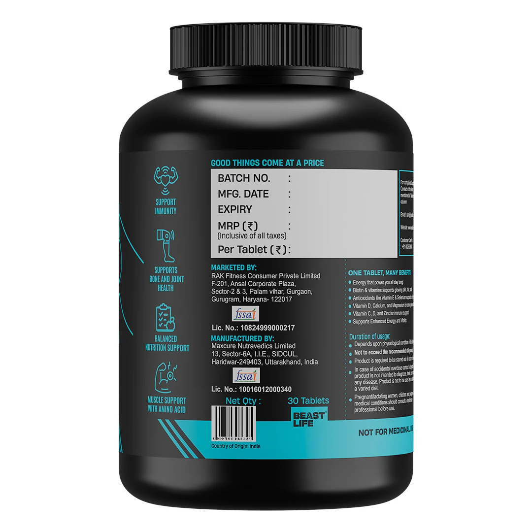 Beastlife Multivitamins with Sustained Release Technology | 90 Day Pack - Image 12