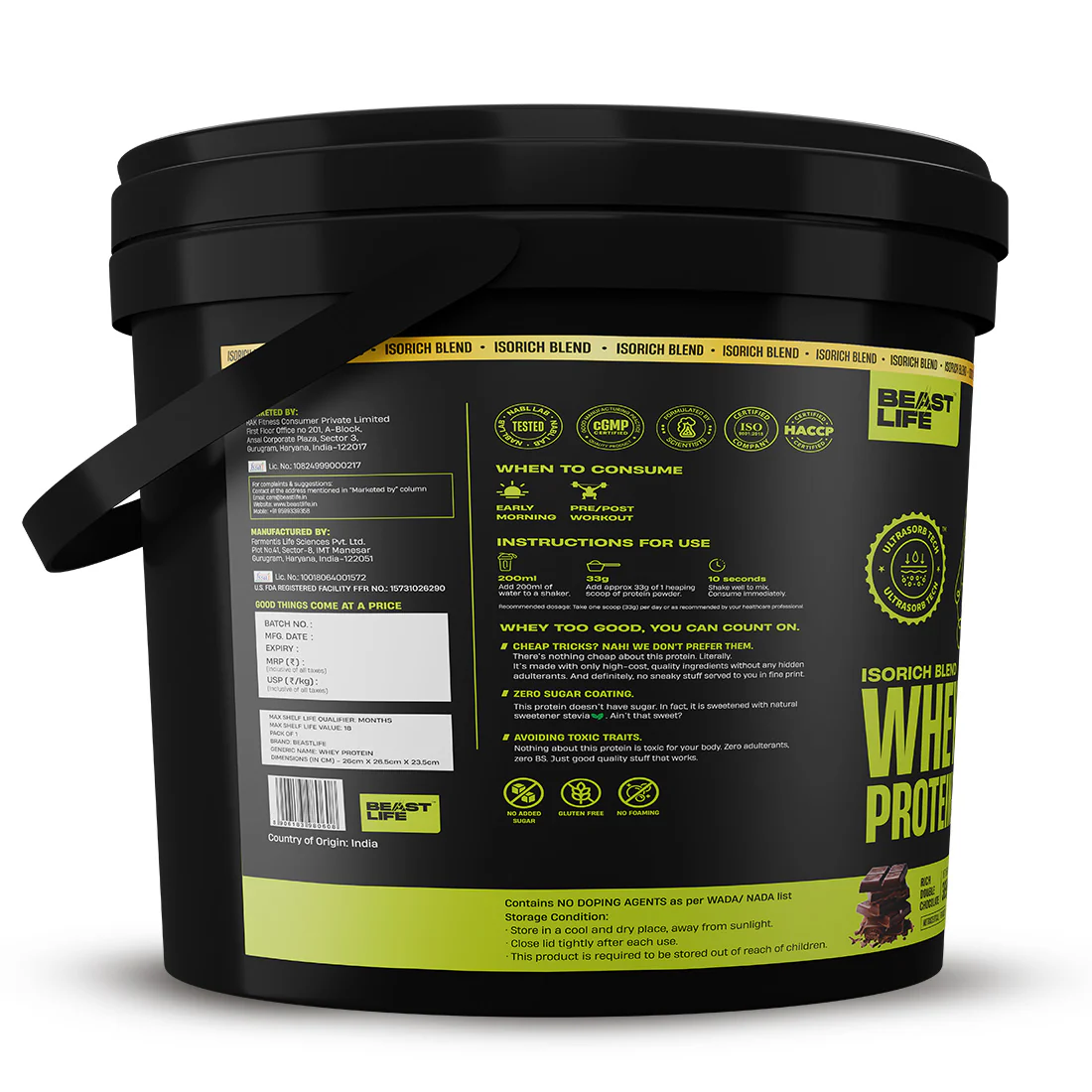 Isorich Blend Whey Protein with Ultrasorb Tech | Chocolate | 3.696 kg - Image 10