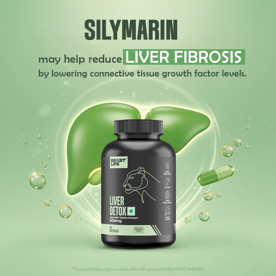 Liver Detox Supplement with Milk Thistle Extract 500mg | 30 N - Image 6