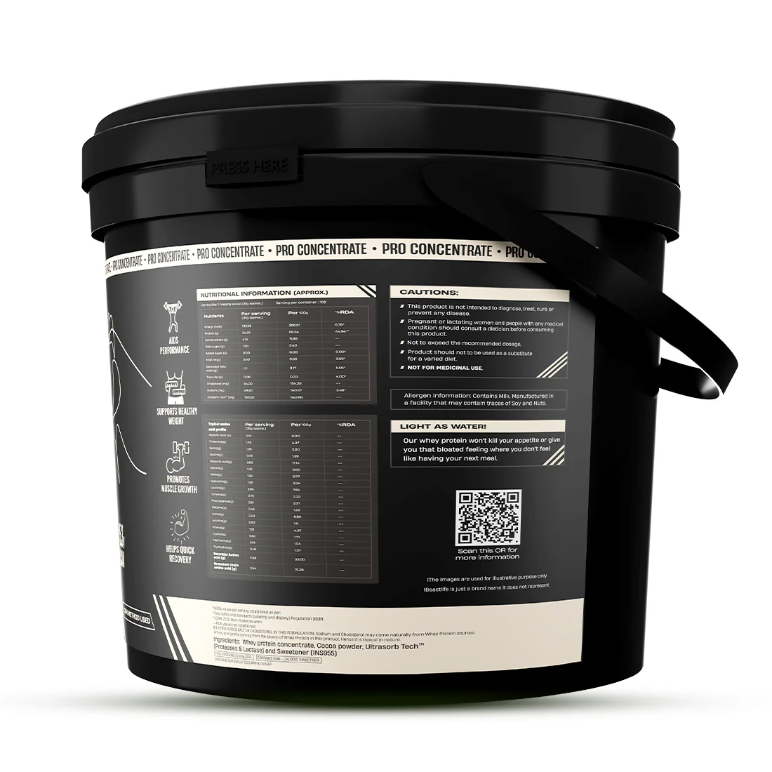 Pro Concentrate Whey Protein with Ultrasorb Tech | Rich Chocolate | Free Gym Bag and Shaker | 3.696 kg - Image 11